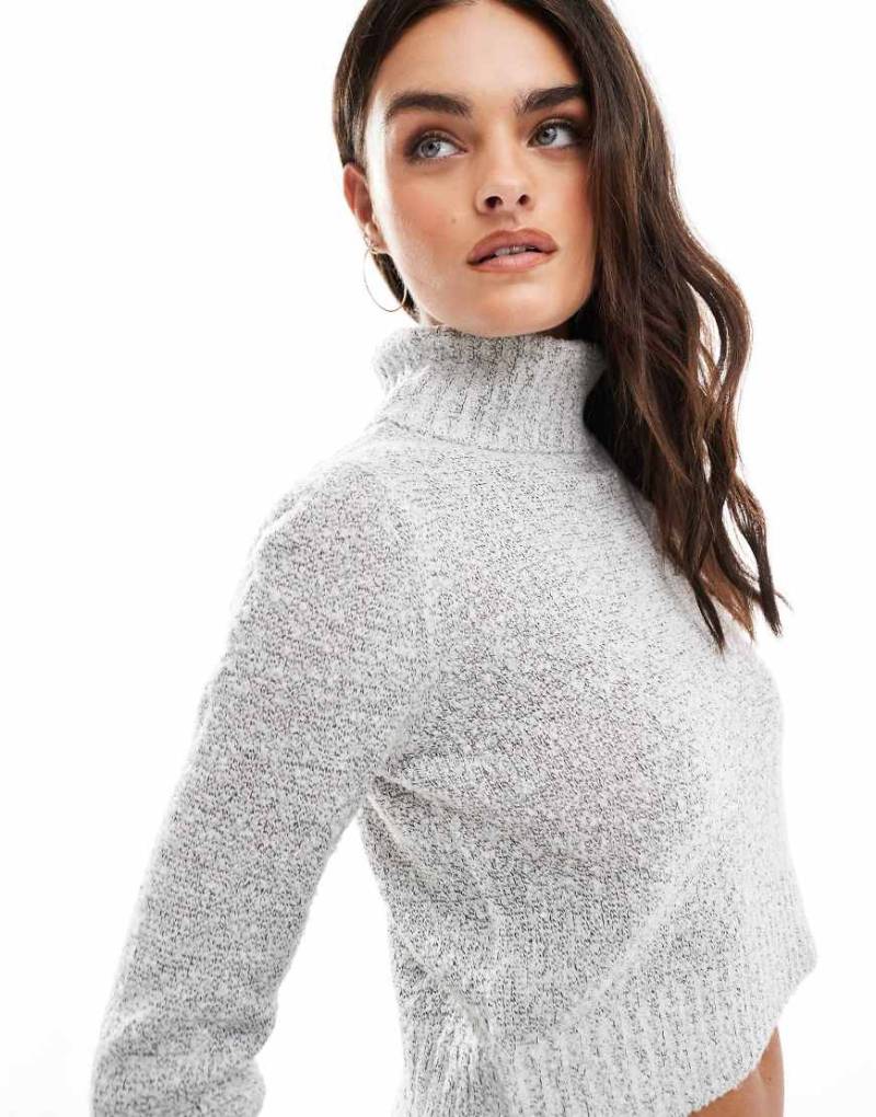Threadbare - Rollkragenpullover in Hellgrau von Threadbare