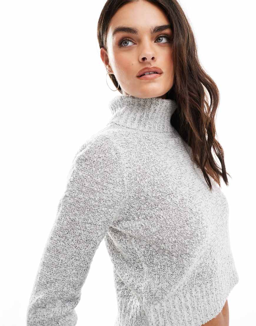 Threadbare - Rollkragenpullover in Hellgrau von Threadbare
