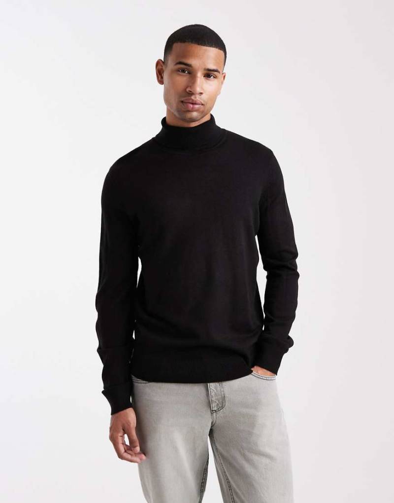 Threadbare - Rollkragenpullover in Schwarz von Threadbare