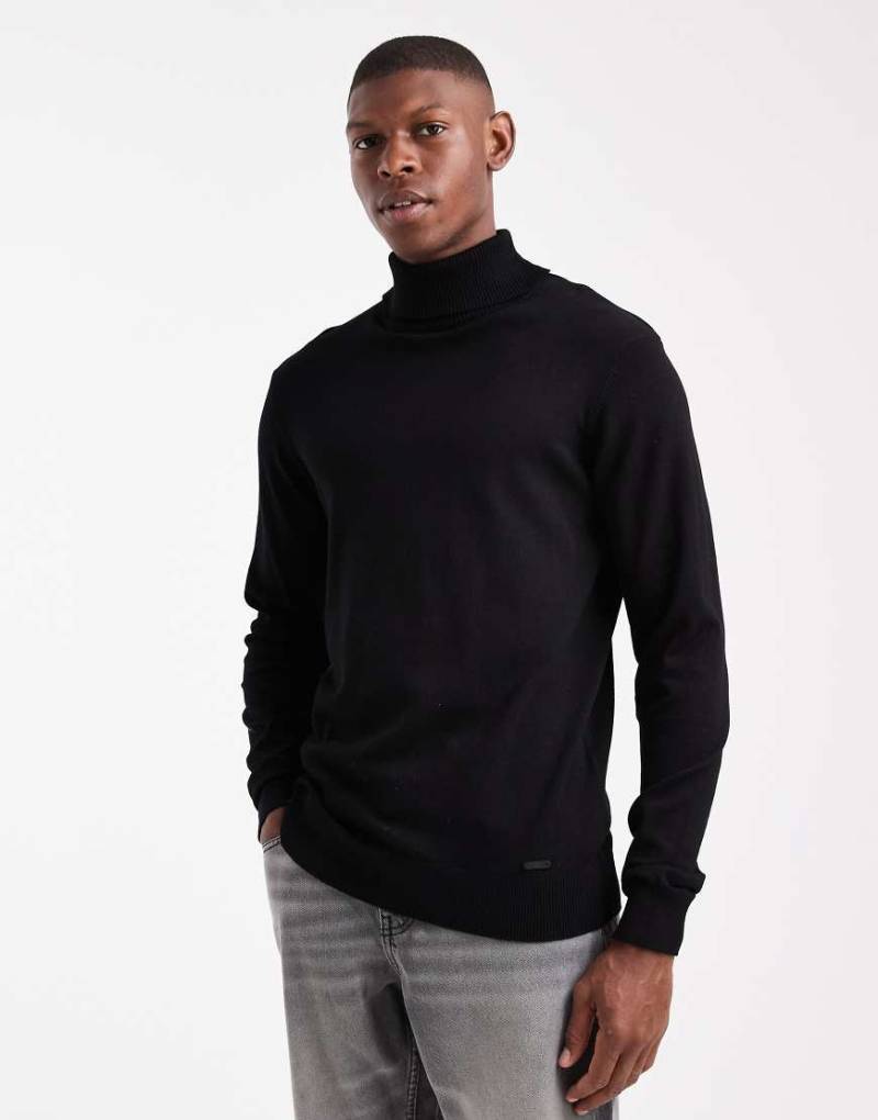 Threadbare - Rollkragenpullover in Schwarz von Threadbare