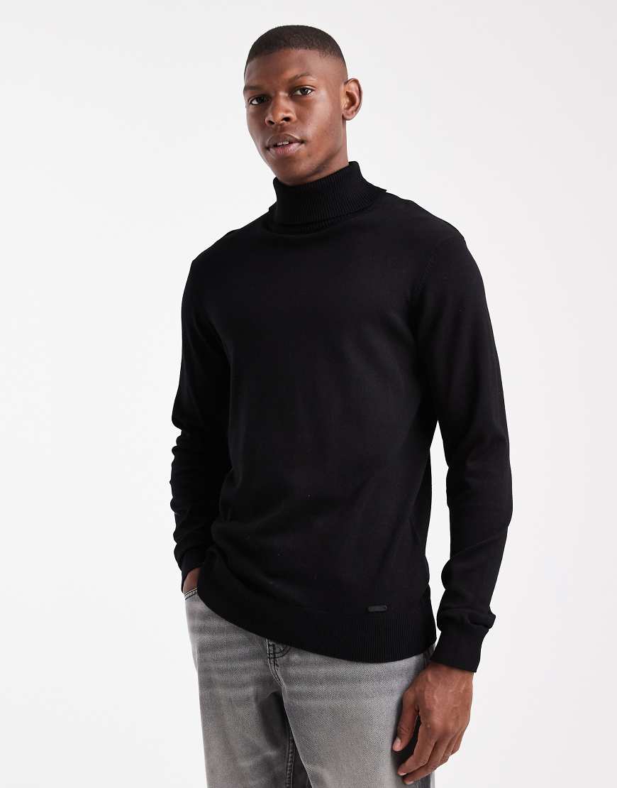 Threadbare - Rollkragenpullover in Schwarz von Threadbare