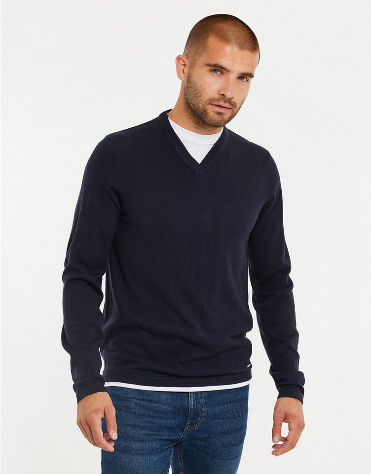 Threadbare Rundhalspullover (3-tlg) mit klassischem V-Ausschnitt von Threadbare
