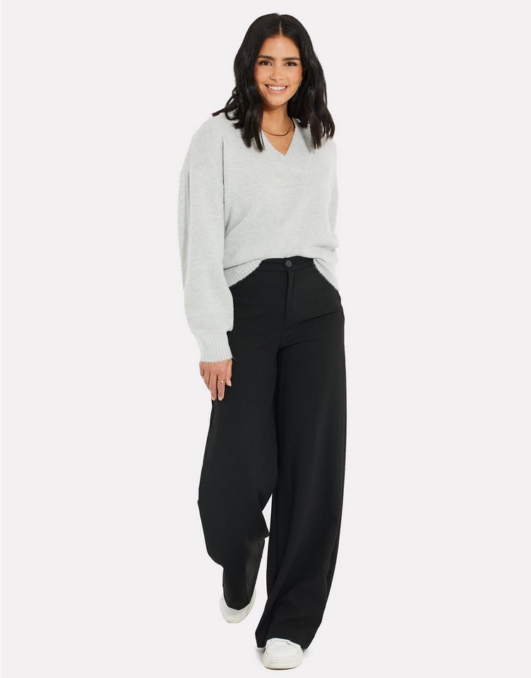 Threadbare Rundhalspullover Bloom mit femininem V-Ausschnitt von Threadbare