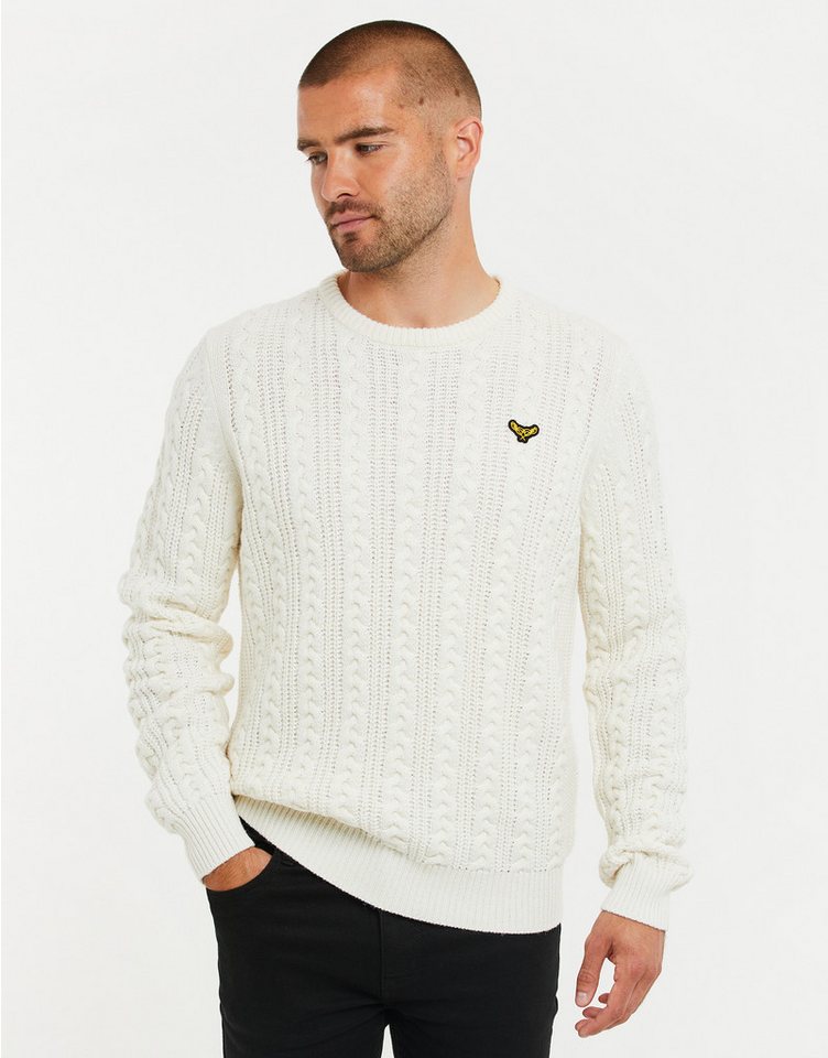 Threadbare Rundhalspullover Ely mit Zopfstrickmuster von Threadbare