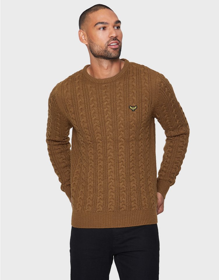 Threadbare Rundhalspullover Ely mit Zopfstrickmuster von Threadbare