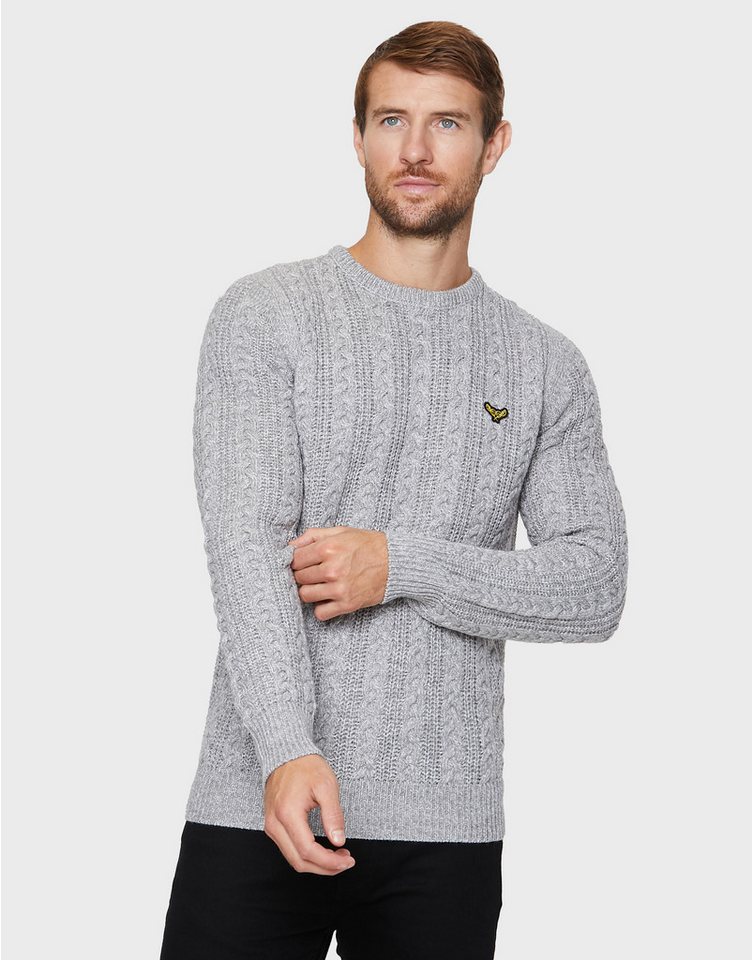 Threadbare Rundhalspullover Ely mit Zopfstrickmuster von Threadbare