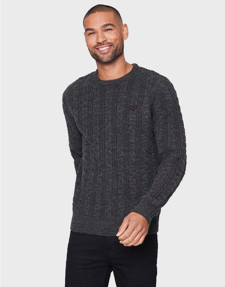 Threadbare Rundhalspullover Ely mit Zopfstrickmuster von Threadbare