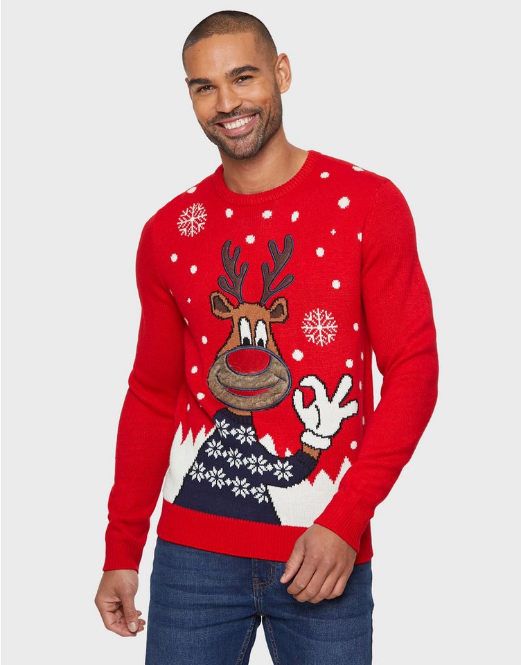 Threadbare Rundhalspullover OK Moose (1-tlg) mit tollem Weihnachts-Motiv von Threadbare