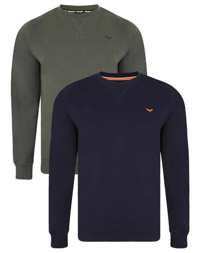 Threadbare Rundhalspullover THB Fleece Crew Satsuma 2PK (2-tlg) im praktischen 2er-Pack von Threadbare
