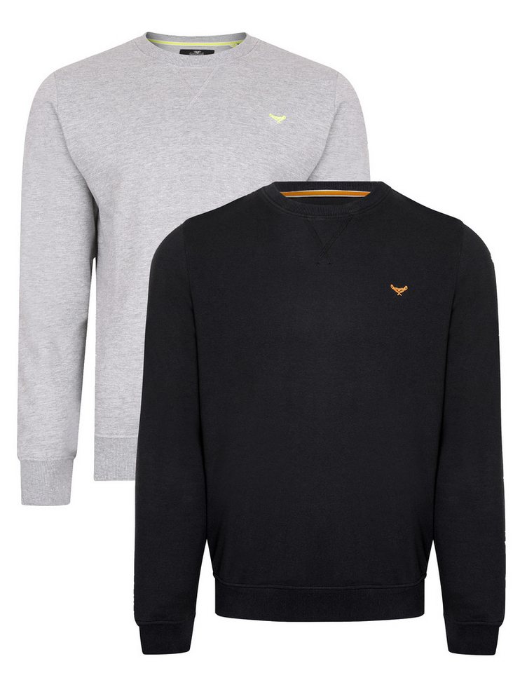Threadbare Rundhalspullover THB Fleece Crew Satsuma 2PK (2-tlg) im praktischen 2er-Pack von Threadbare