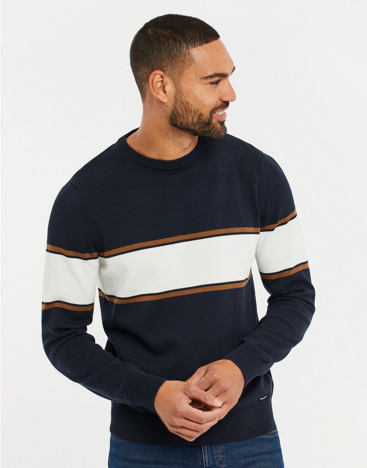 Threadbare Rundhalspullover THB Jumper Crew Greenwich im tollen Streifen-Design von Threadbare