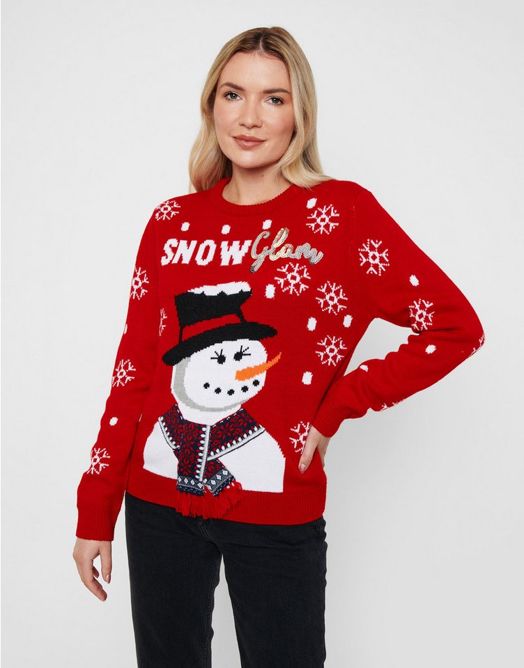 Threadbare Rundhalspullover THB Ladies Xmas Jumper Snowman (1-tlg) mit tollem Weihnachtsmotiv von Threadbare