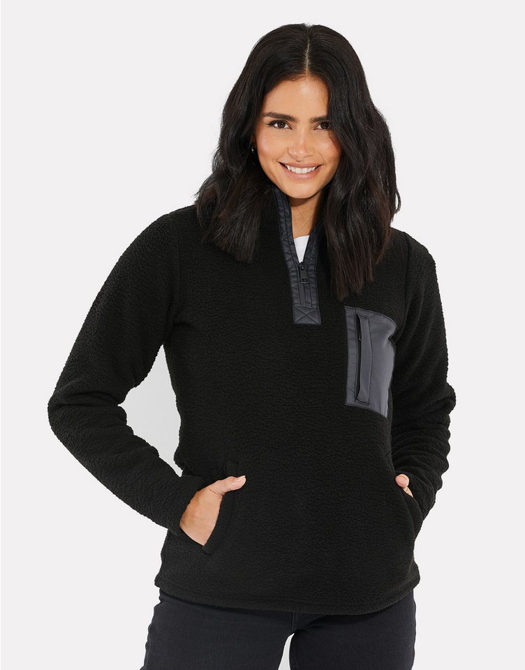 Threadbare Rundhalspullover THB Pharell 1/4 Zip Fleece (1-tlg) Half Zip Kragen von Threadbare