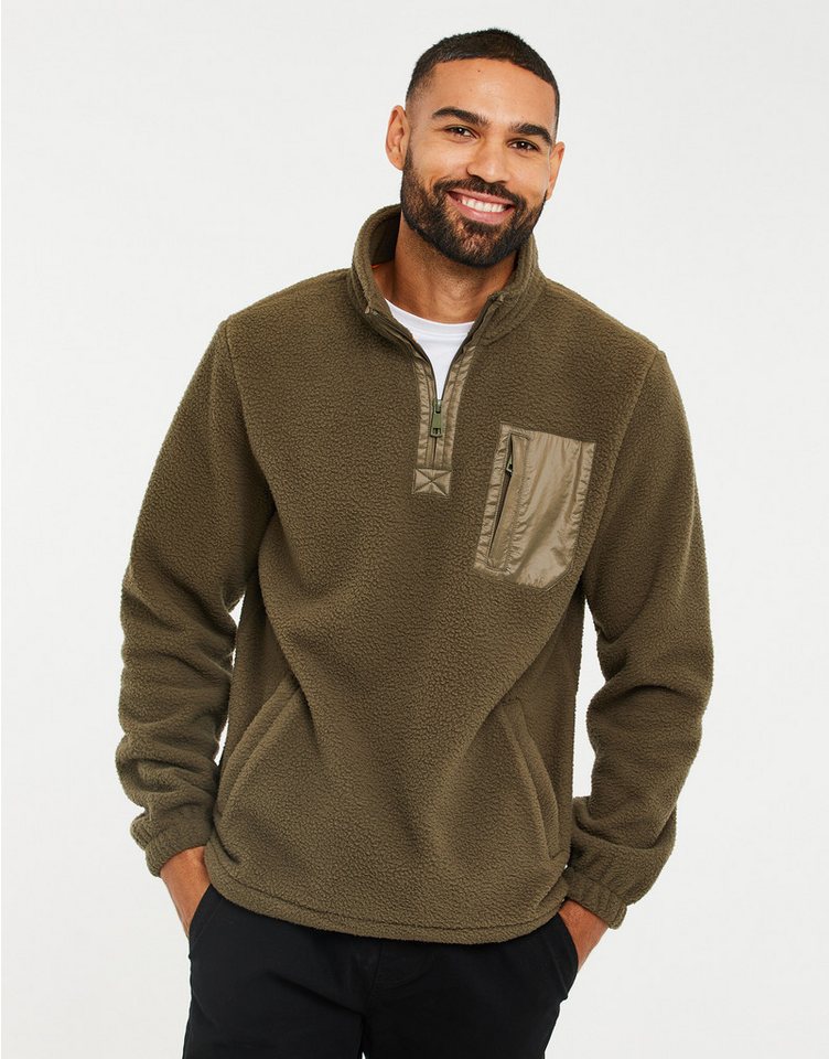 Threadbare Rundhalspullover THBBorg (1-tlg) mit praktischem Halfzip von Threadbare