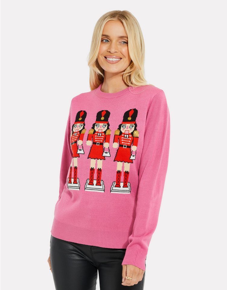 Threadbare Rundhalspullover mit weihnachtlichem Print von Threadbare