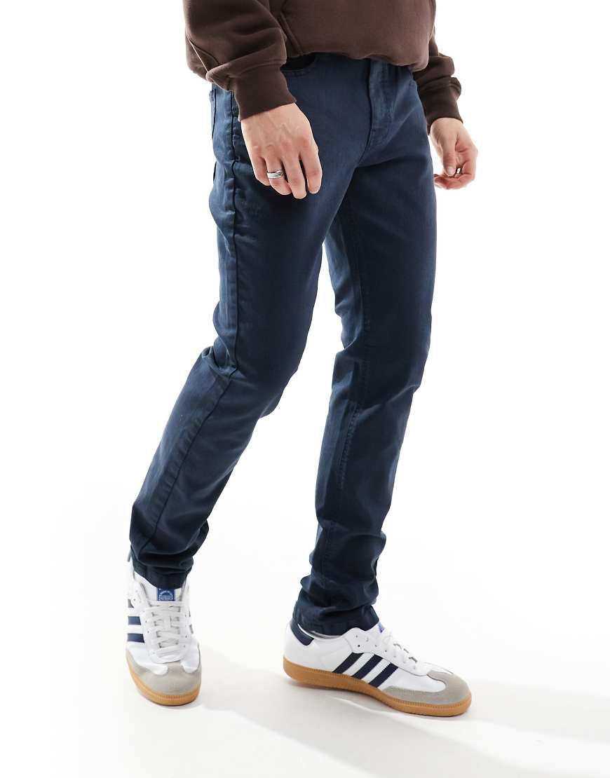 Threadbare - Schmal geschnittene Chinohose in Marineblau von Threadbare