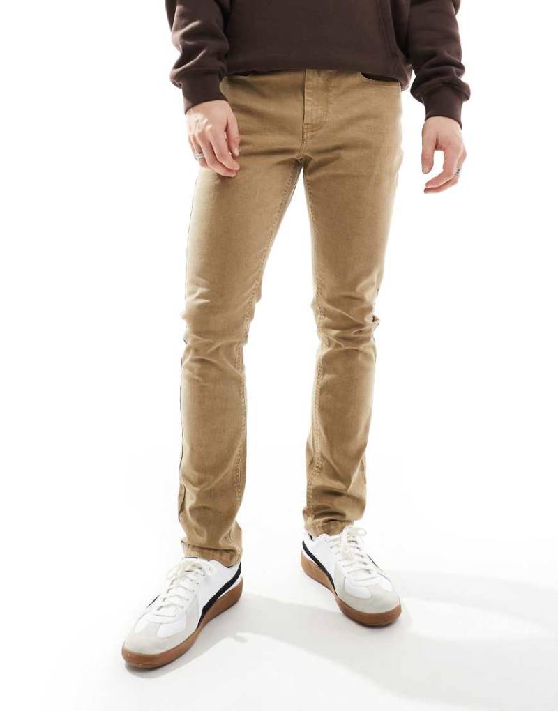 Threadbare - Schmal geschnittene Chinohose in Steinbeige-Neutral von Threadbare