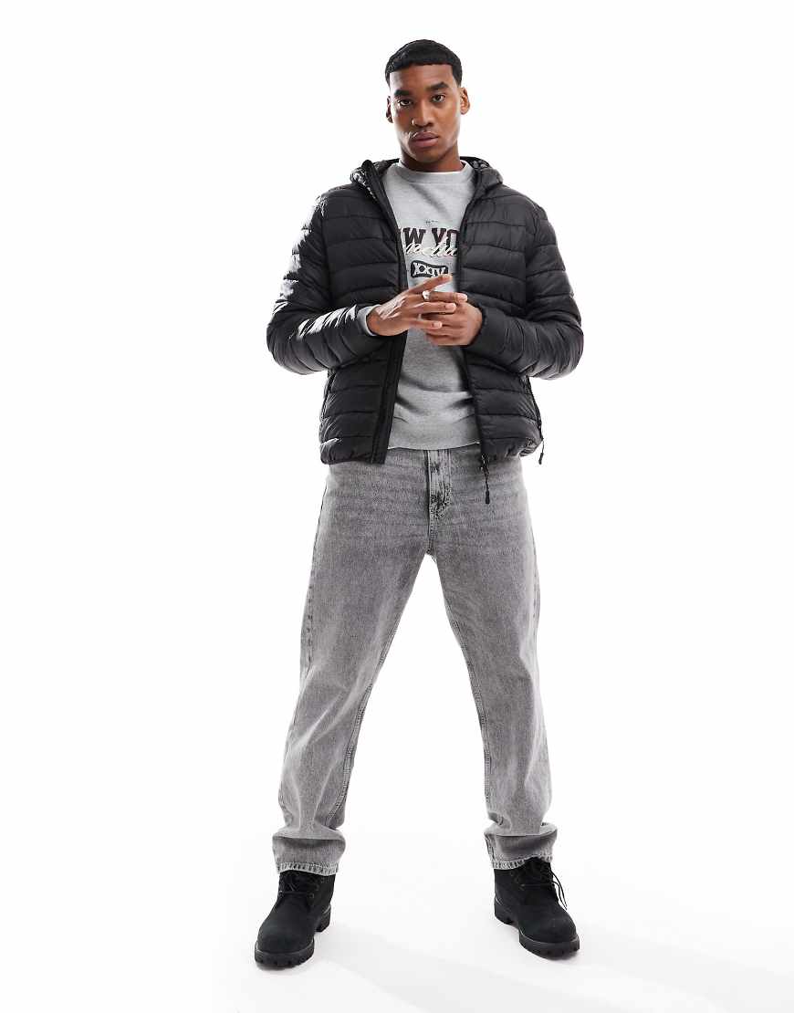 Threadbare - Schwarze Pufferjacke von Threadbare