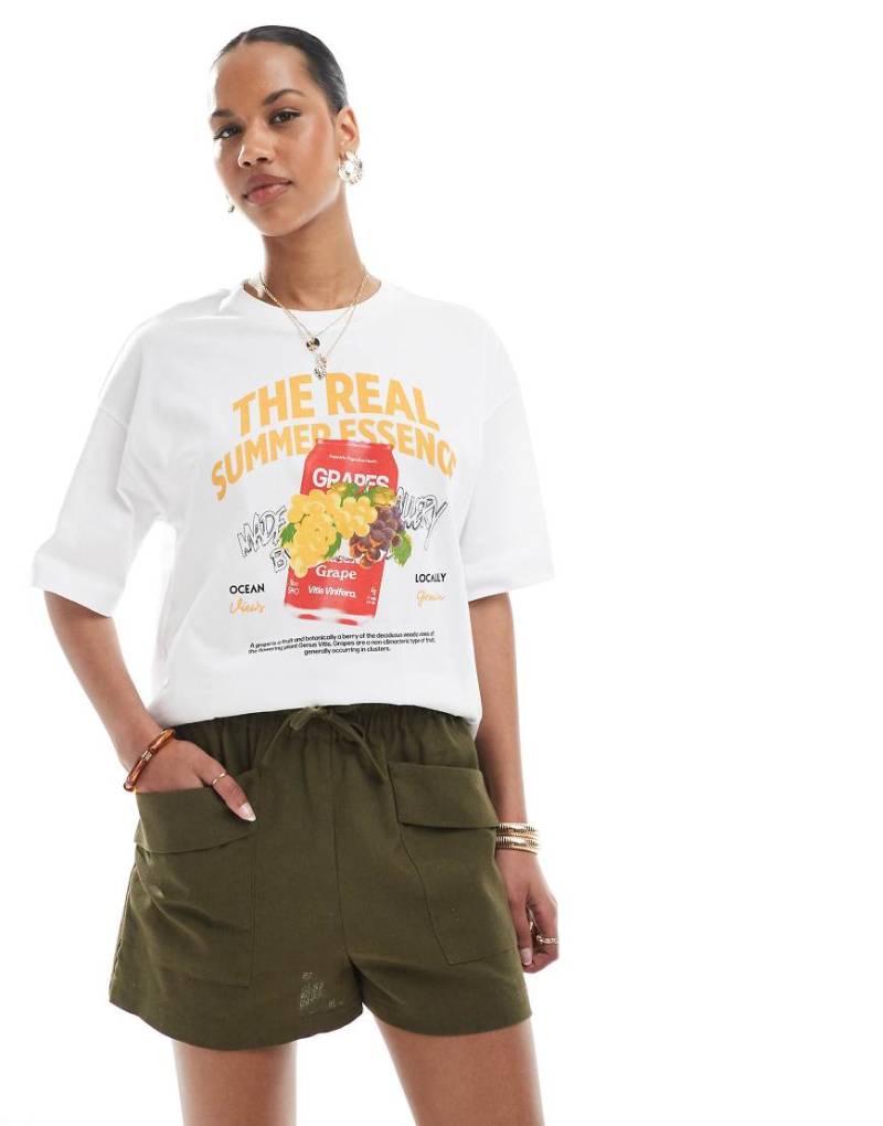 Threadbare - Shorts aus Leinenmix in Khaki mit Bindegürtel-Grün von Threadbare