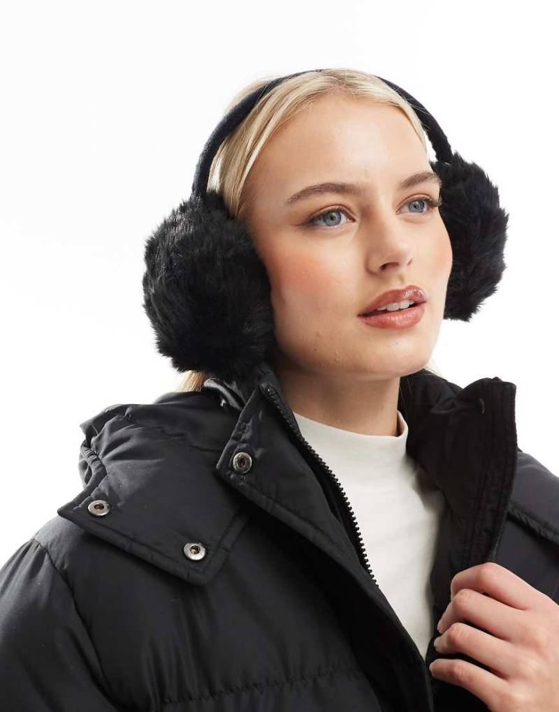 Threadbare - Ski - Ohrenschützer in Schwarz aus Kunstpelz von Threadbare