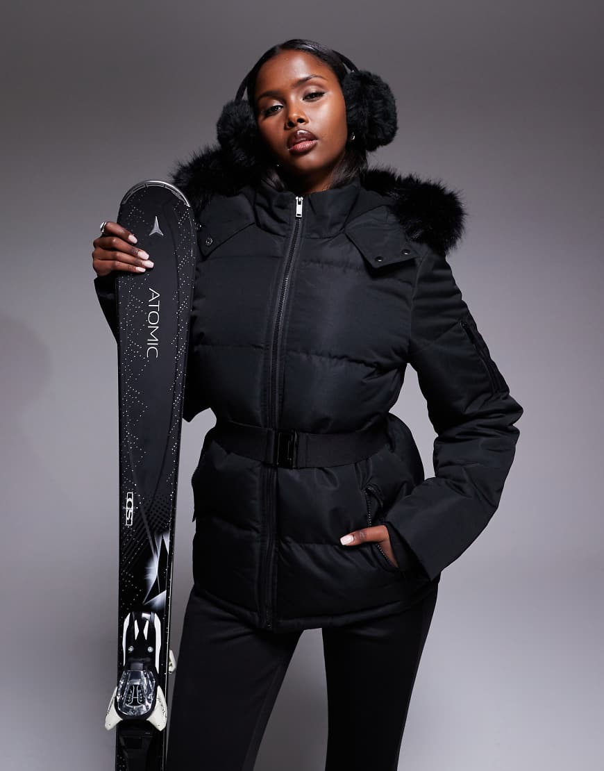 Threadbare - Ski - Pufferjacke in Schwarz mit Kunstpelzkragen Threadbare - Ski - Pufferjacke in Schwarz mit Kunstpelzkragen von Threadbare