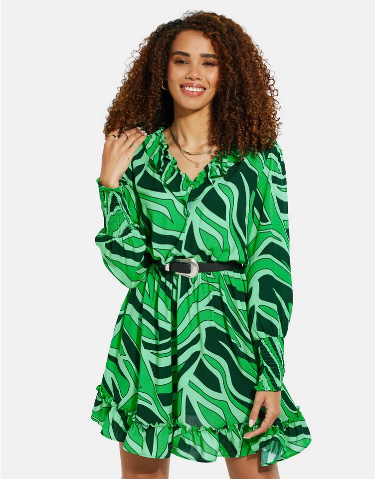 Threadbare Sommerkleid THB Grape Ruffle Belted Mini (1-tlg) mit toller Musterung von Threadbare