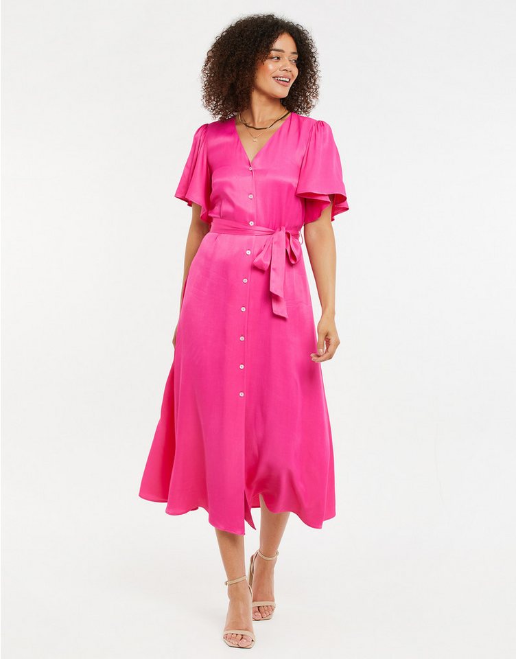 Threadbare Sommerkleid THB Salad Satin Midi (1-tlg) mit tollem Bindeband an der Taille von Threadbare