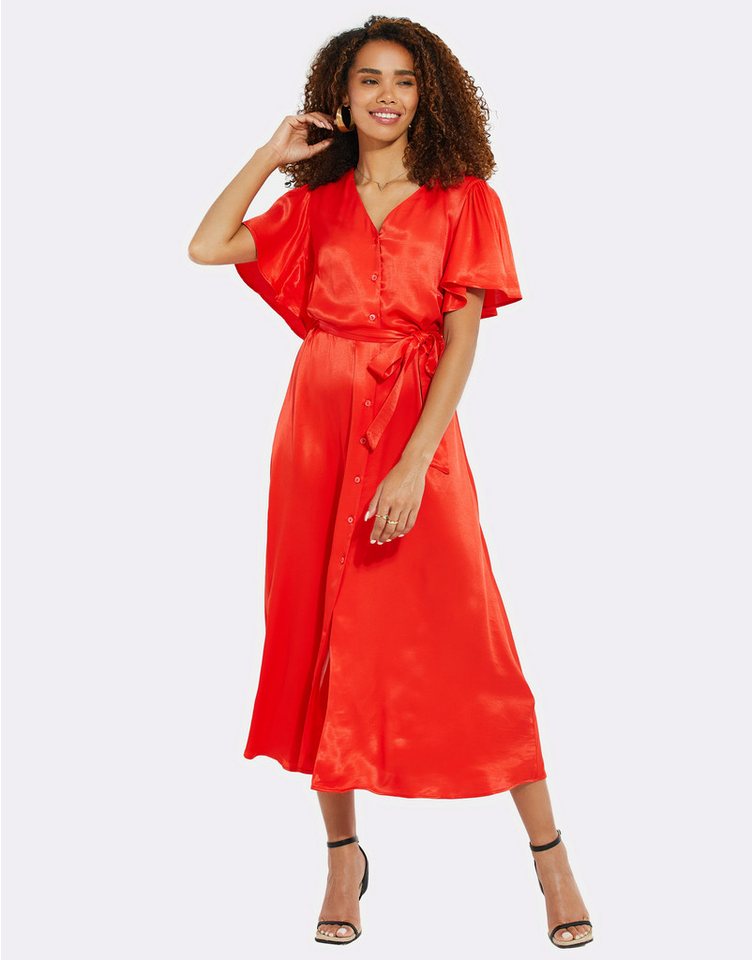 Threadbare Sommerkleid THB Salad Satin Midi (1-tlg) mit tollem Bindeband an der Taille von Threadbare