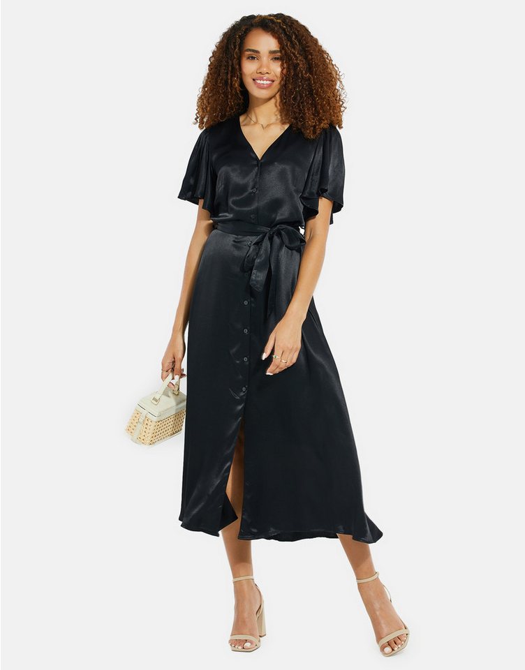 Threadbare Sommerkleid THB Salad Satin Midi (1-tlg) mit tollem Bindeband an der Taille von Threadbare