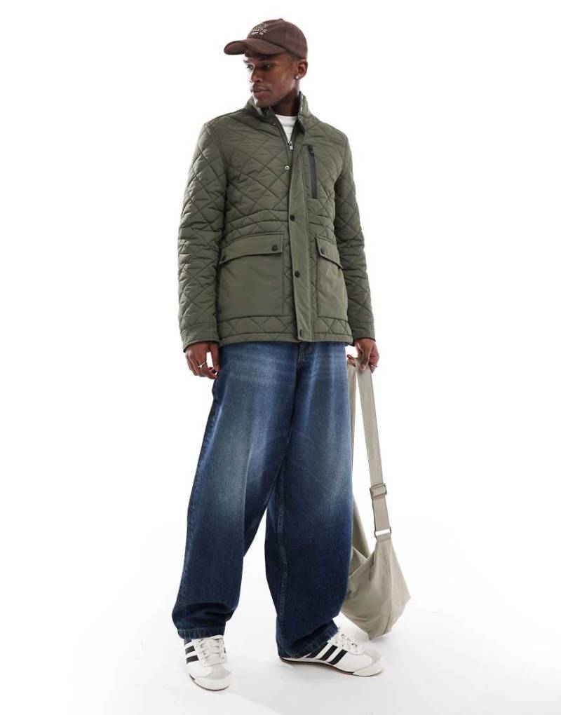 Threadbare - Steppjacke in Khaki-Grün von Threadbare