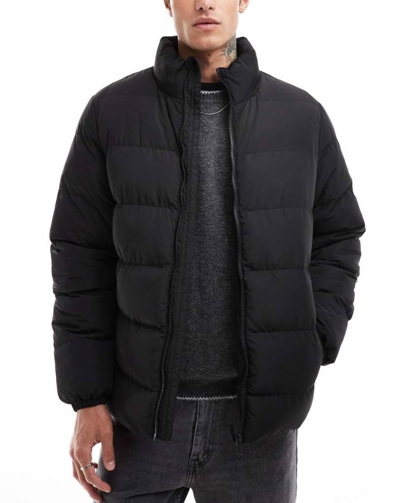 Threadbare - Steppjacke in Schwarz mit Stehkragen von Threadbare