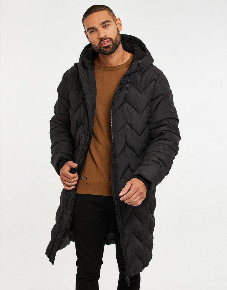 Threadbare Steppmantel THB Mens Long line Jacket Gandey (1-tlg) mit Kapuze von Threadbare