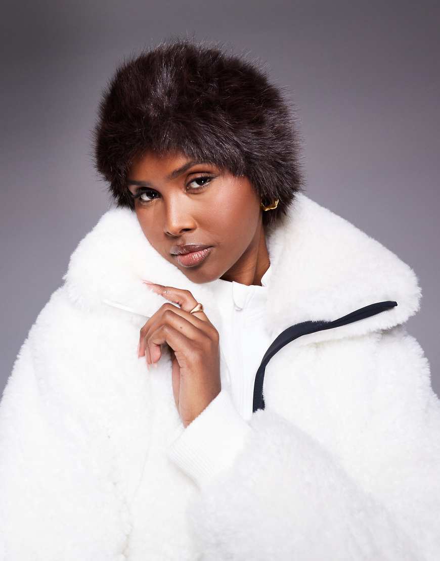 Threadbare - Stirnband aus Kunstpelz in Schokobraun-Brown von Threadbare