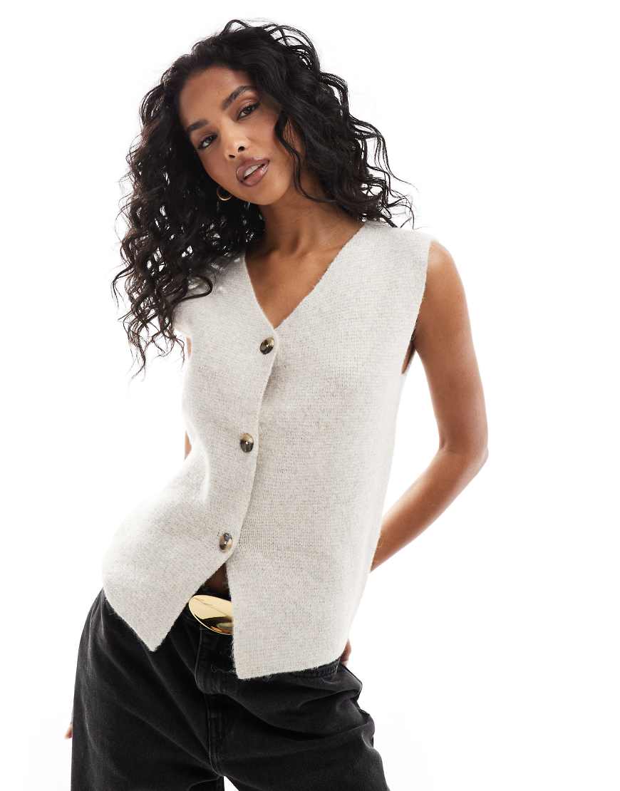Threadbare - Strick-Trägertop in Beige mit Knopfleiste-Neutral Threadbare - Strick-Trägertop in Beige mit Knopfleiste-Neutral von Threadbare