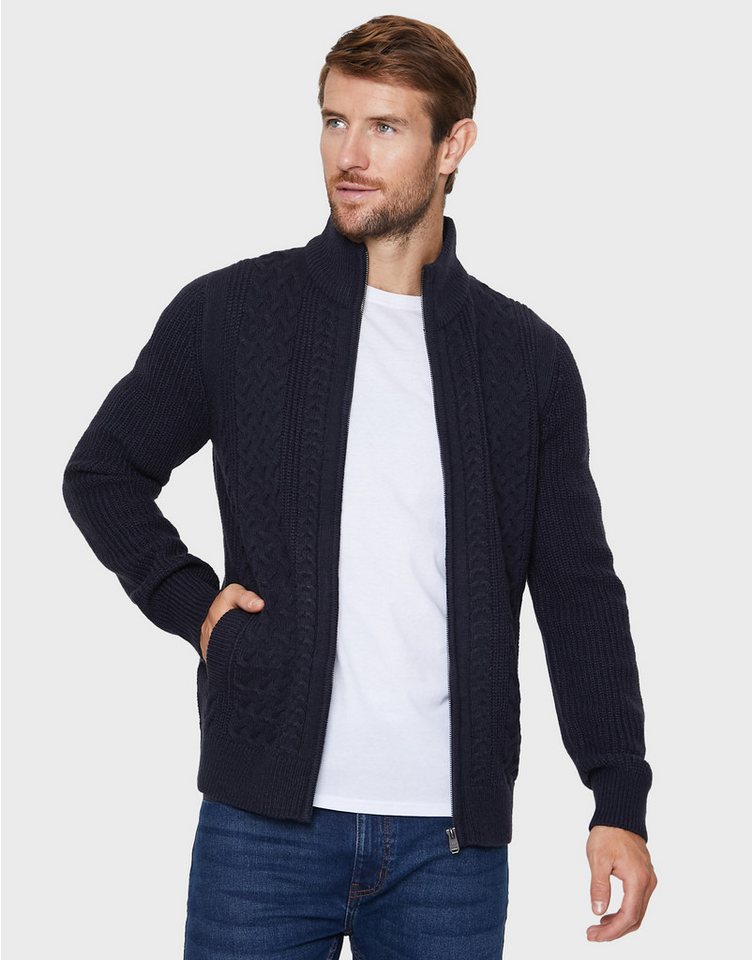 Threadbare Strickjacke Kade Zip (1-tlg) mit klassischem Strickmuster von Threadbare