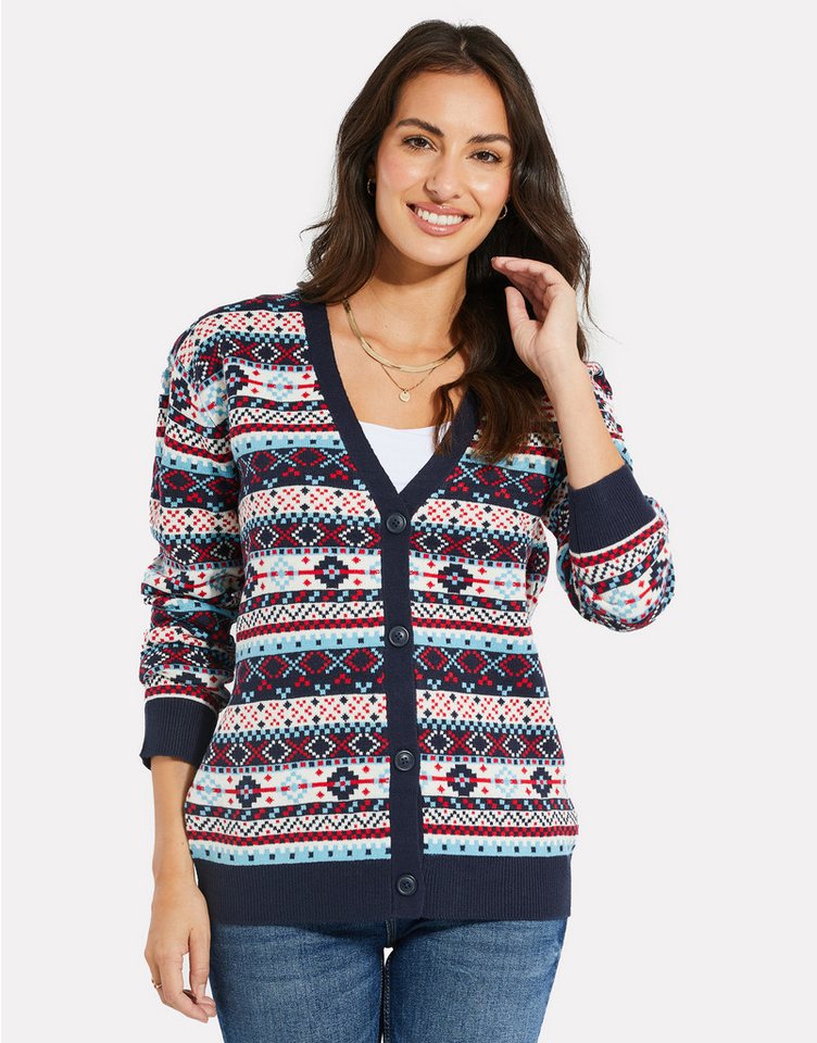 Threadbare Strickjacke Ladies Xmas Cardigan Iceland (1-tlg) im tollen Weihnachtsdesign von Threadbare