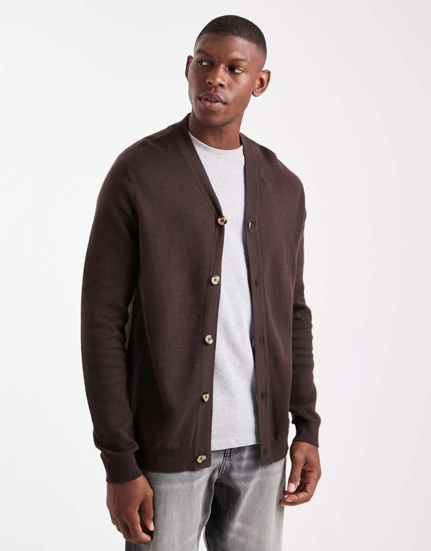 Threadbare - Strickjacke in Braun-Brown von Threadbare