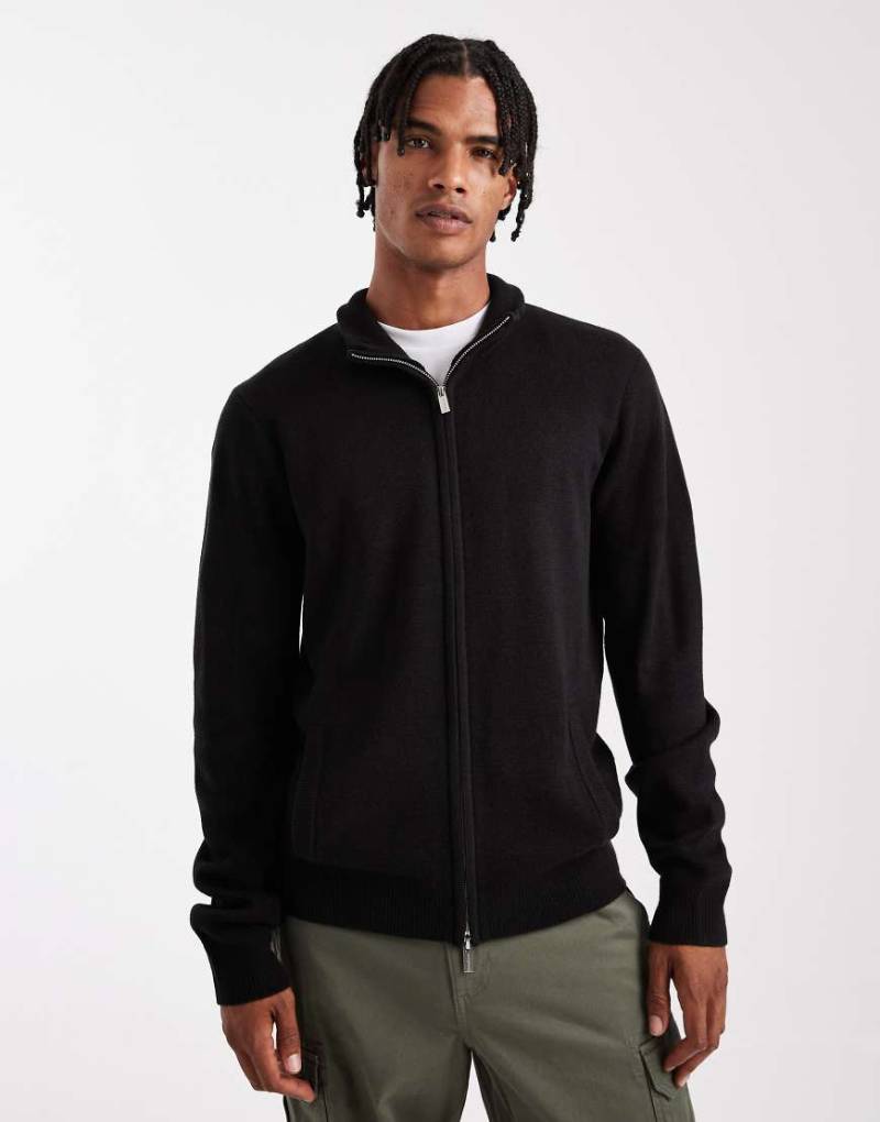 Threadbare - Strickjacke in Schwarz mit Reißverschluss von Threadbare