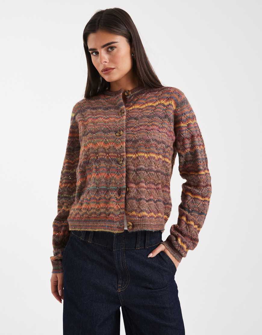 Threadbare - Strickjacke mit Knopfleiste und Space-Dye-Färbung-Bunt Threadbare - Strickjacke mit Knopfleiste und Space-Dye-Färbung-Bunt von Threadbare