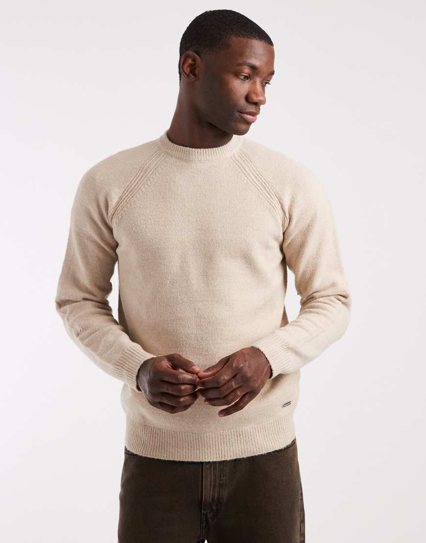 Threadbare - Strickpullover in Hellbeige mit Rundhalsausschnitt-Neutral von Threadbare