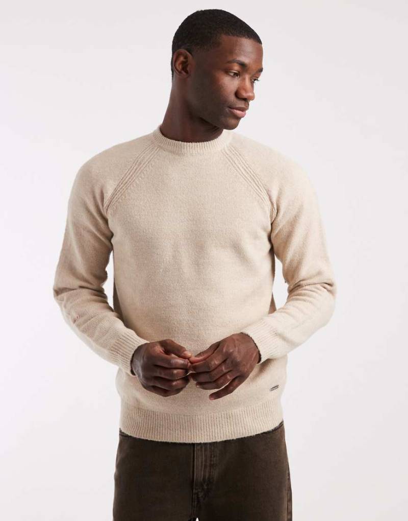 Threadbare - Strickpullover in Hellbeige mit Rundhalsausschnitt-Neutral von Threadbare