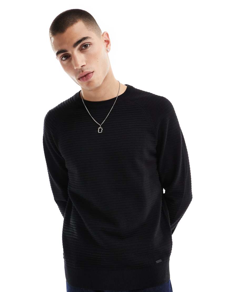 Threadbare - Strickpullover in Schwarz mit Rundhalsausschnitt von Threadbare