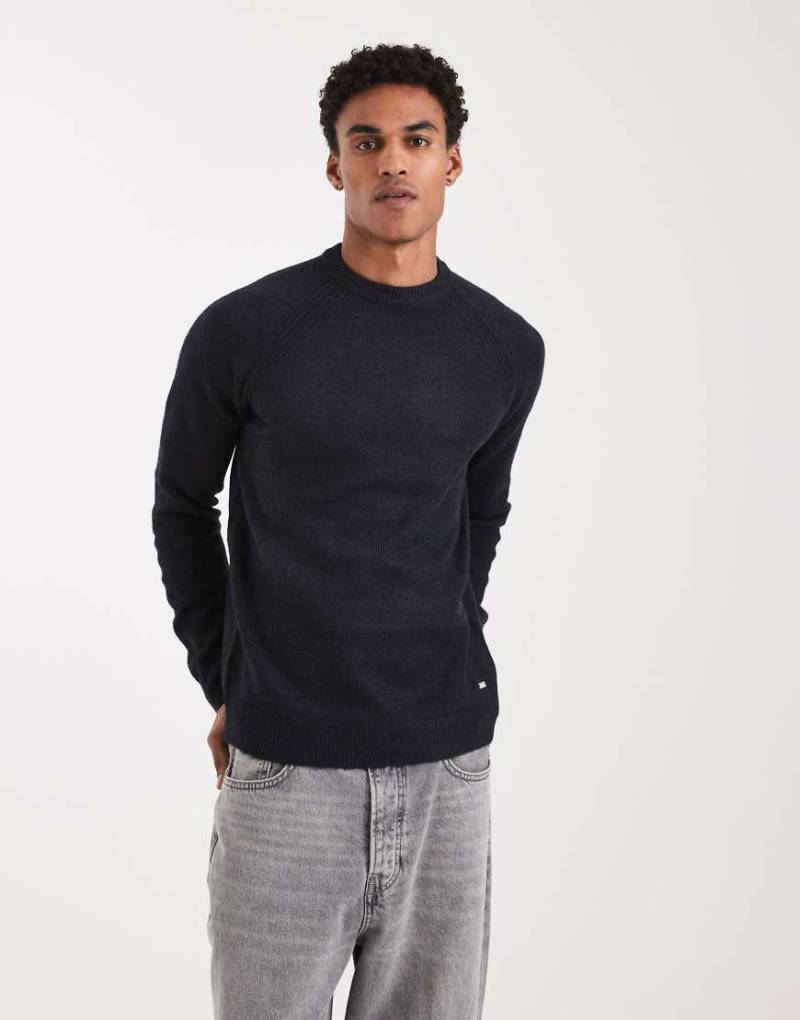 Threadbare - Strickpullover mit Rundhalsausschnitt in Marineblau von Threadbare