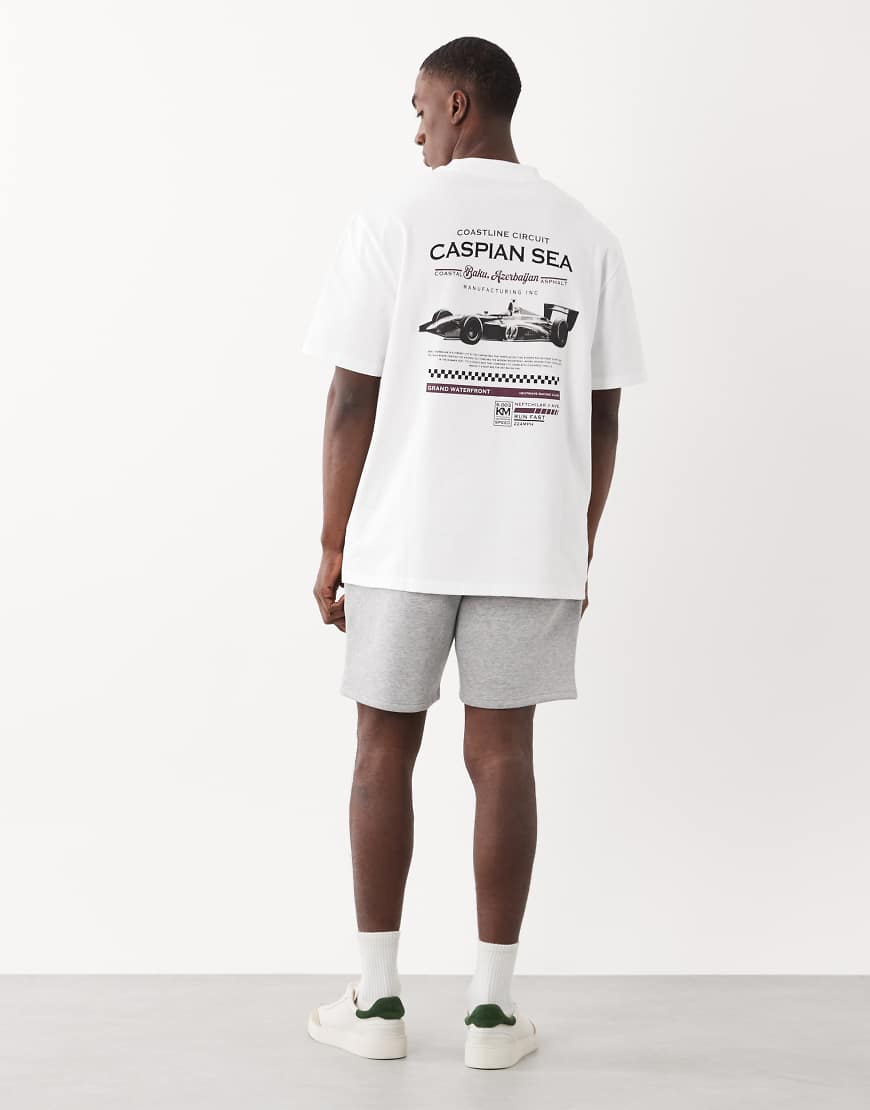 Threadbare - T-Shirt mit „Caspian Sea"-Rückenprint-Weiß von Threadbare