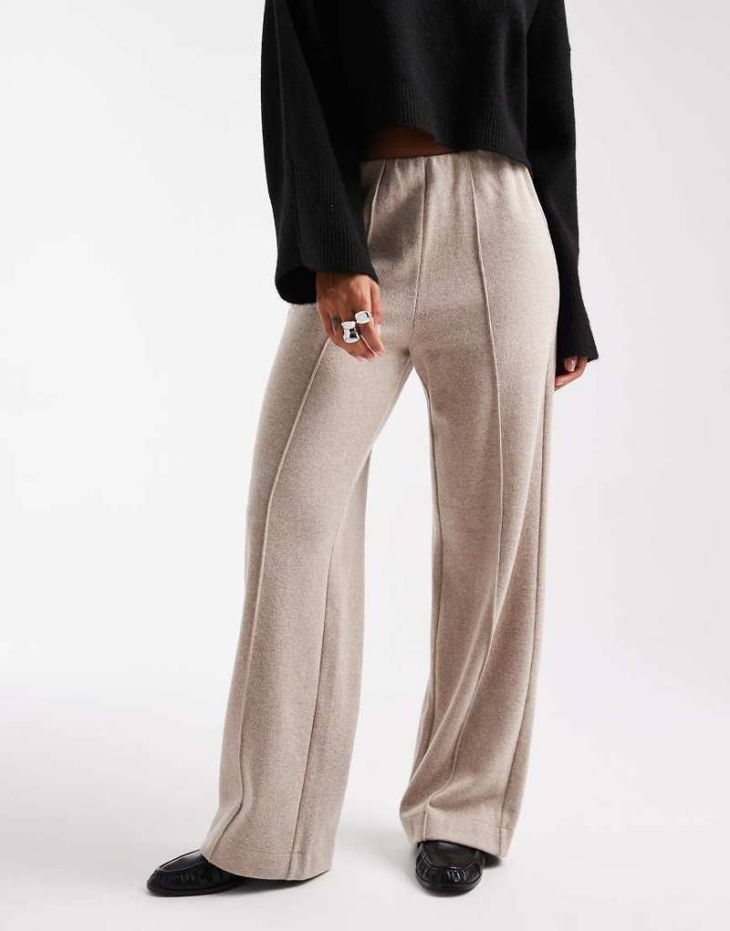 Threadbare - Weiche Hose zum Überziehen in Hellbeige-Neutral von Threadbare