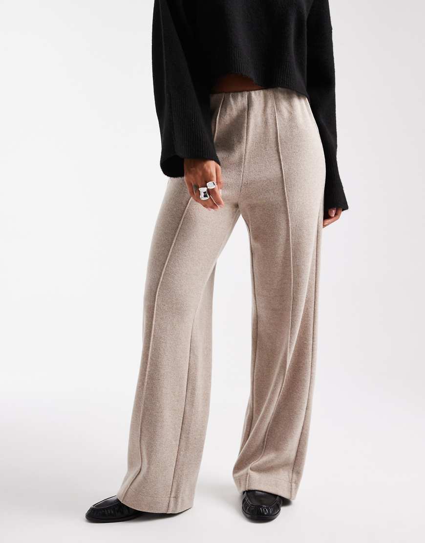 Threadbare - Weiche Hose zum Überziehen in Hellbeige-Neutral von Threadbare