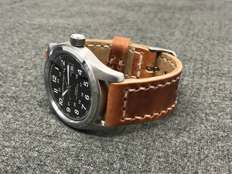 Horween Uhrenarmband | Naturfarben Dubliner Lederarmband Der Premium Karlsgurt von ThreadedLeatherCo