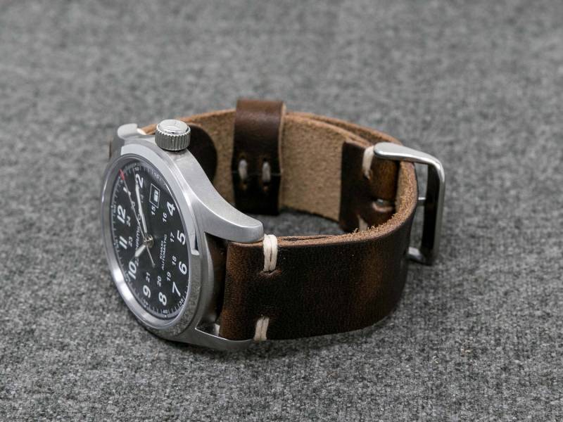 Uhrenarmband Aus Leder | Der Hudson Riemen Horween Brown Nut Dublin - Handgefertigtes von ThreadedLeatherCo