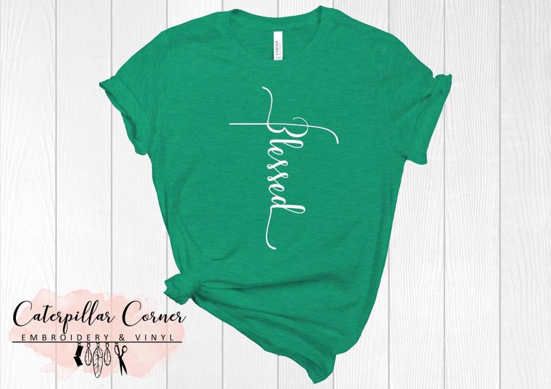 Gesegnete Kreuz Shirt, Gesegnet, Gesegnet Christian Glauben Religiöse Shirt Für Frauen von ThreadedWingCo