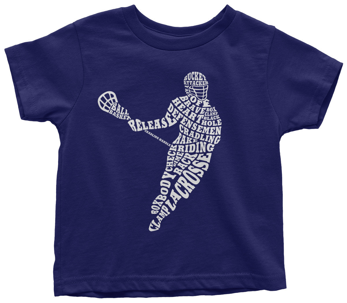 Boy Es Lacrosse Player Typography-Kids " Toddler Long & Short Sleeve T-Shirt von Threadrock